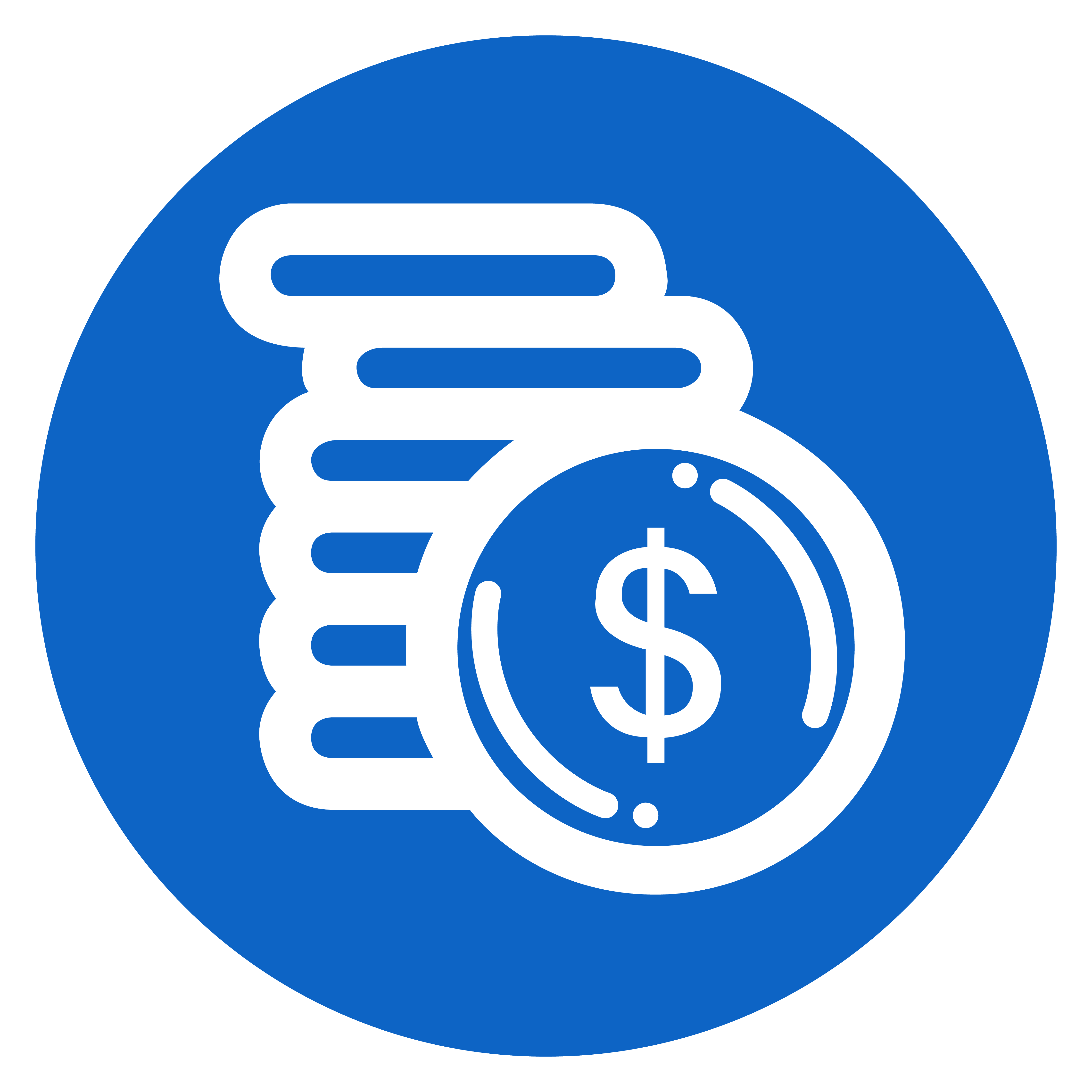 Blue Icon with stack of coins